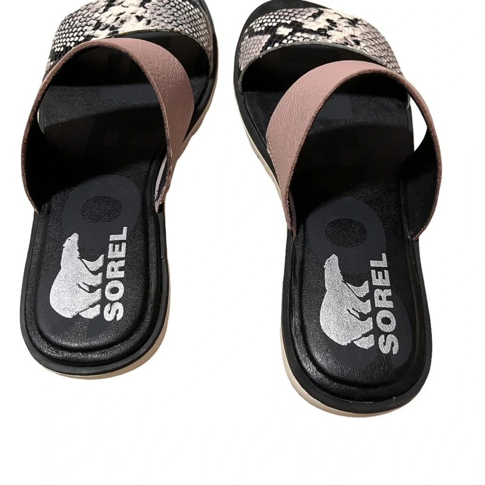 SOREL Women's Ella II Flat Slide Mauve Vapor Full Grain Leather Size 6